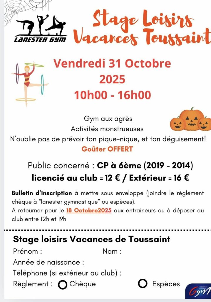 affiche stage loisirs